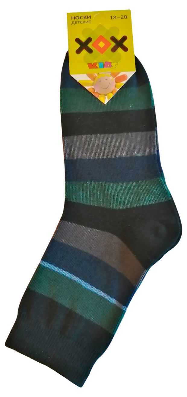 Носки детские ХОХ рисунок полоска черные, р. 18-20