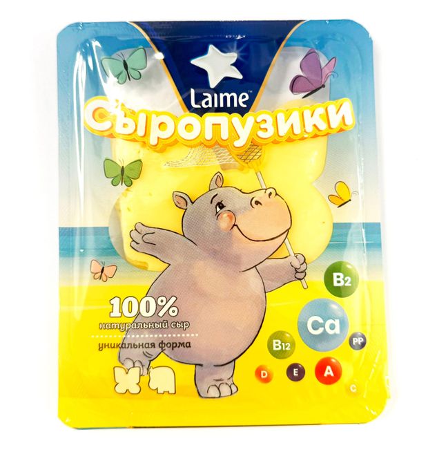Сыр полутвердый Гауда Laime Сыропузики фигурная нарезка 45 БЗМЖ 60 г 170₽