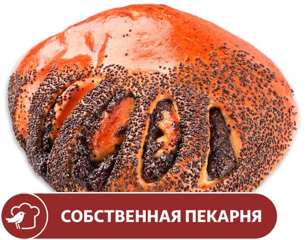 Сдоба АШАН Медвежья лапа с маком 120 г 45₽