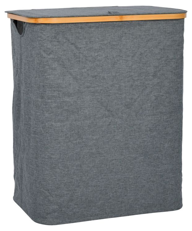 Корзина для белья Actuel складная с крышкой и мешками темно-серая, 57x37x66,5 см