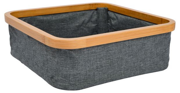 Контейнер для хранения Actuel текстильный темно-серый, 30x30x9,5 см