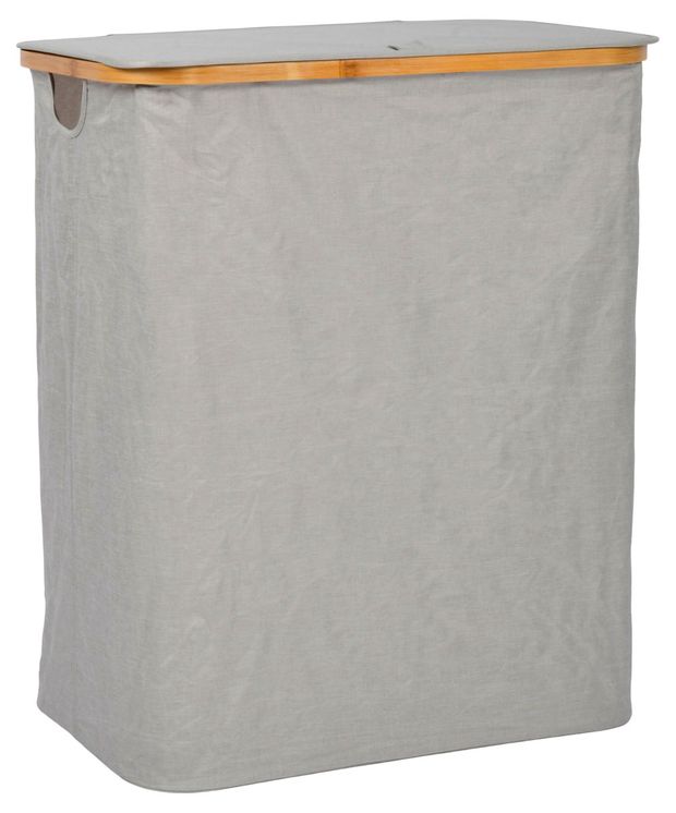 Корзина для белья Actuel складная с крышкой и мешками серая, 57x37x66,5 см