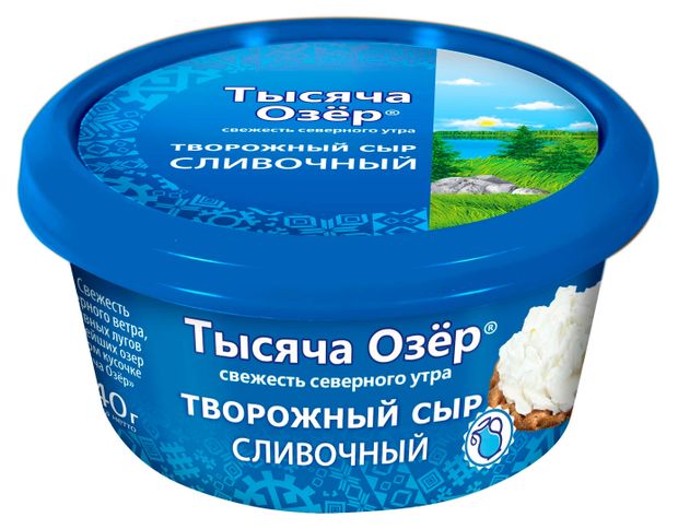 Сыр творожный Сливочный Тысяча Озёр 60% БЗМЖ, 140 г