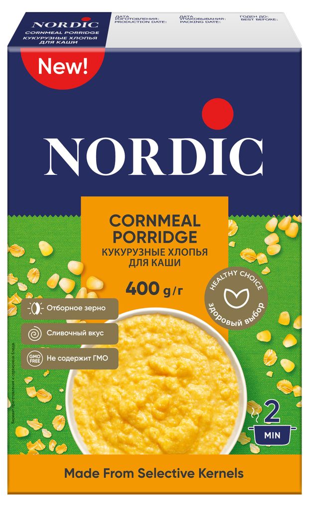 Хлопья кукурузные Nordic для каши, 400 г