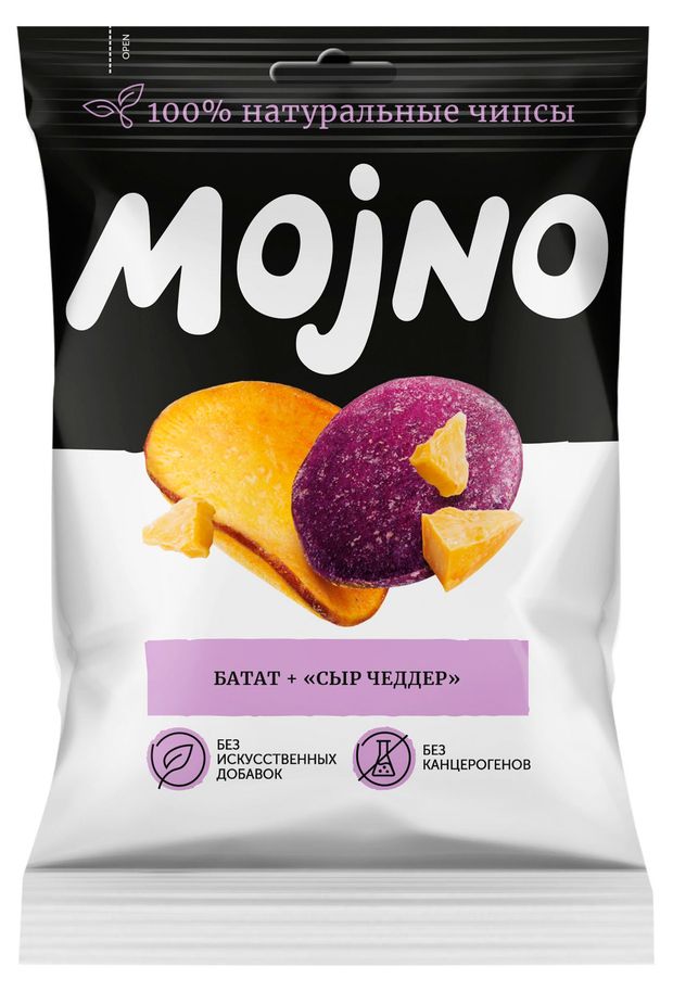 Чипсы натуральные Mojno из батата сыр Чеддер, 75 г