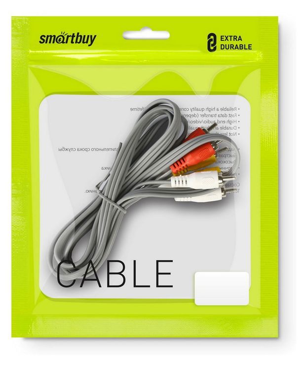 Кабель соединительный SmartBuy 3xRCA M - 3xRCA M 18 м 270₽