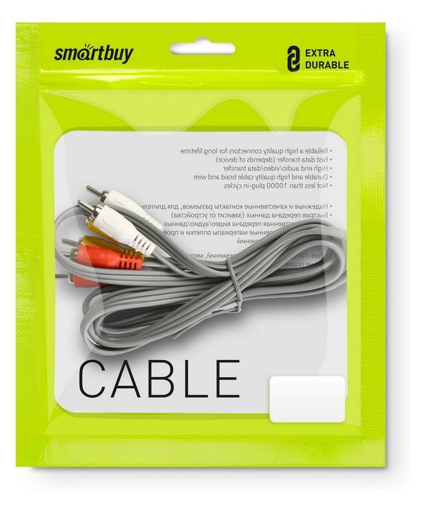 Кабель соединительный SmartBuy 3xRCA M - 3xRCA M 3 м 250₽