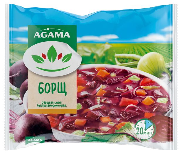 Овощная суповая смесь Борщ Агама Agama замороженная, 400 г