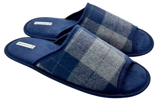 Тапочки мужские InExtenso синие в клетку, 39-46