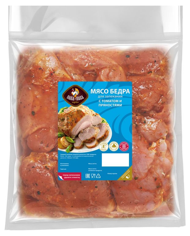 Мясо бедра для запекания Пава Пава с томатами и пряностями охлаждённое 700 г 490₽