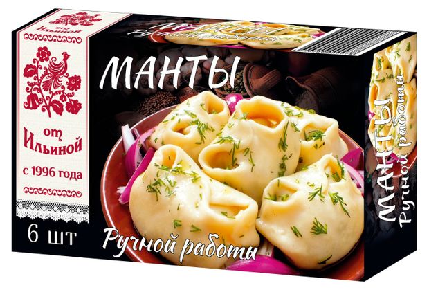 Манты от Ильиной ручной работы 360 г 207₽