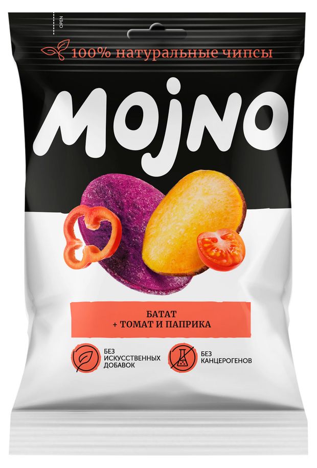 Чипсы натуральные Mojno из батата с томатом и паприкой 75 г 220₽