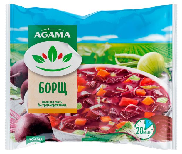 Овощная суповая смесь Борщ Агама Agama замороженная 400 г 160₽