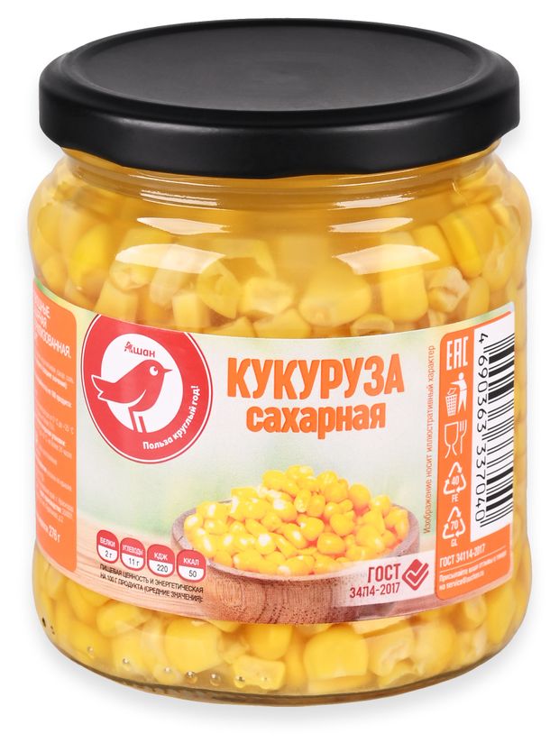 Кукуруза сахарная АШАН Красная птица, 460 г