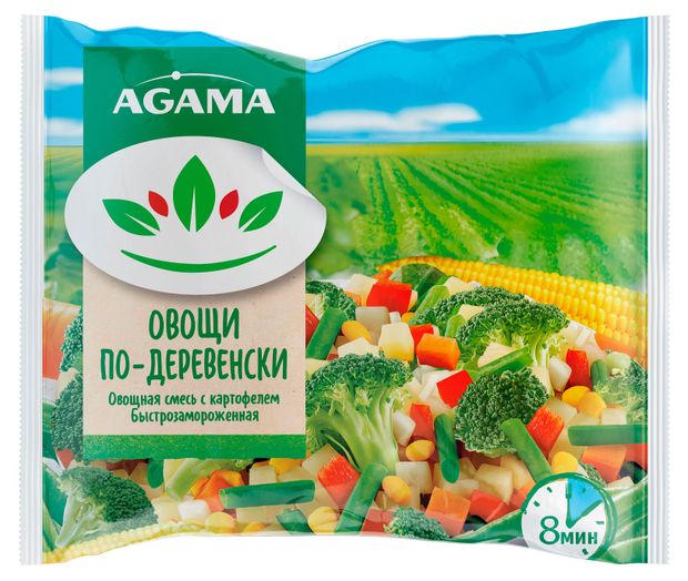 Смесь овощная Agama Овощи по деревенски замороженная 400 г 190₽