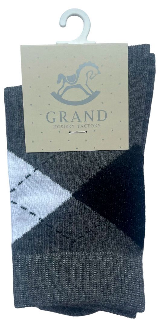 Носки детские ТОП Ромбы темно-серые, р 20-22