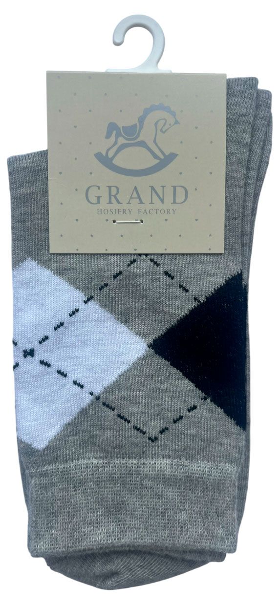 Носки детские ТОП Ромбы светло-серые, р 18-20