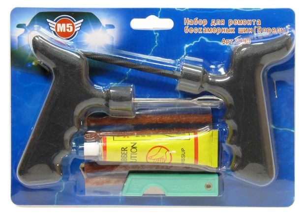 Набор для ремонта бескамерных шин М5 9 предметов 500₽