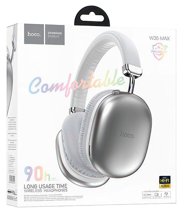 Наушники Hoco W35 MaxJoy серебряные 1300₽