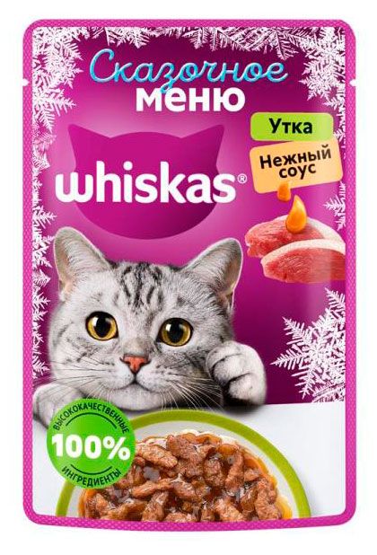 Влажный корм для кошек Whiskas с уткой в соусе, 75 г