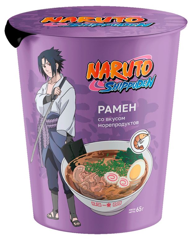Лапша быстрого приготовления Naruto со вкусом морепродуктов, 65 г