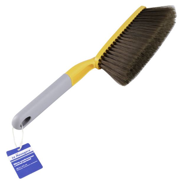 Щетка хозяйственная с мягкой щетиной желтая, 38,5х4,5 см