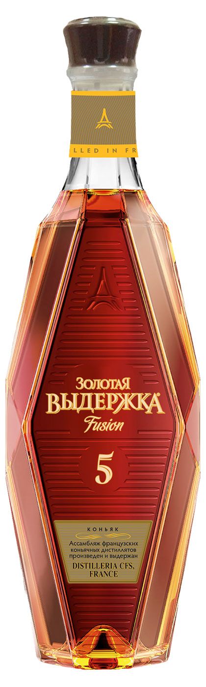 Коньяк Золотая Выдержка Fusion 5 лет Россия, 1 л