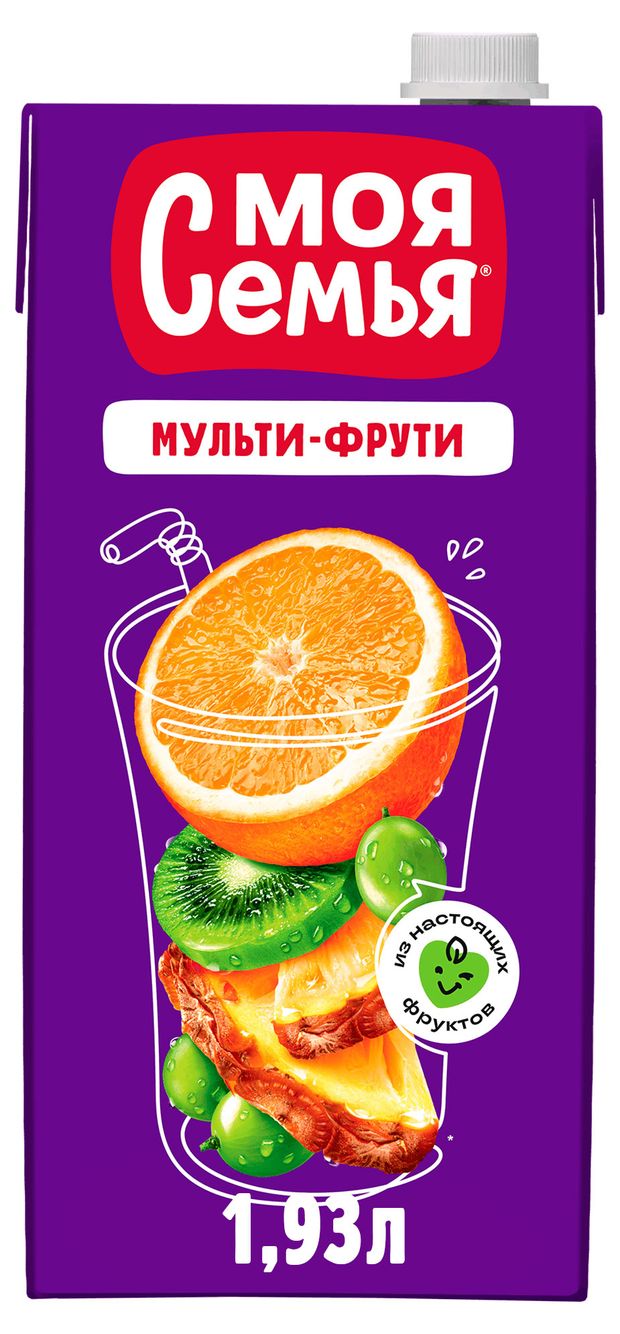 Напиток сокосодержащий Моя Семья Мульти-Фрути, 1,93 л