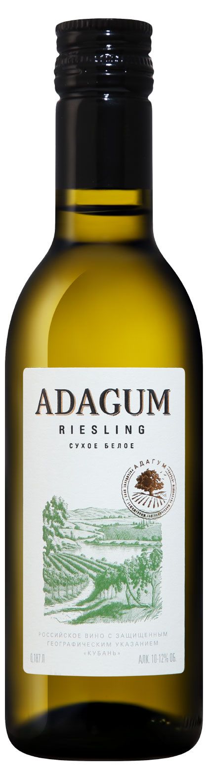 Вино Adagum Рислинг белое сухое Россия, 0,187 л