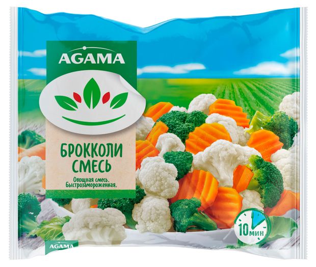 Смесь овощная Agama Брокколи замороженная 400 г 220₽