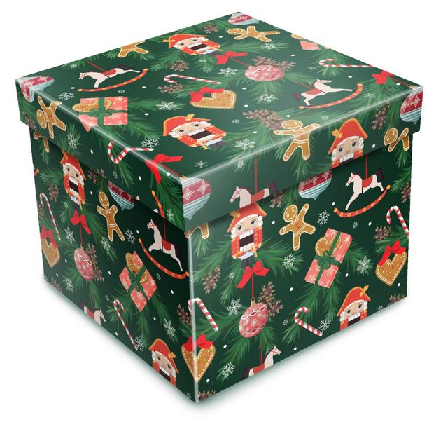 Коробка подарочная Miland Елочка и снежинки 17х17х17 см 1 шт 470₽