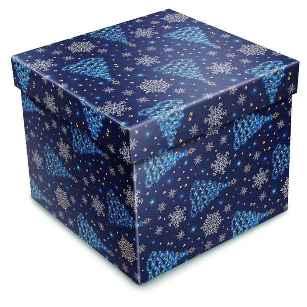 Коробка подарочная Miland Елочки и снежинки 21х21х21 см 1 шт 760₽