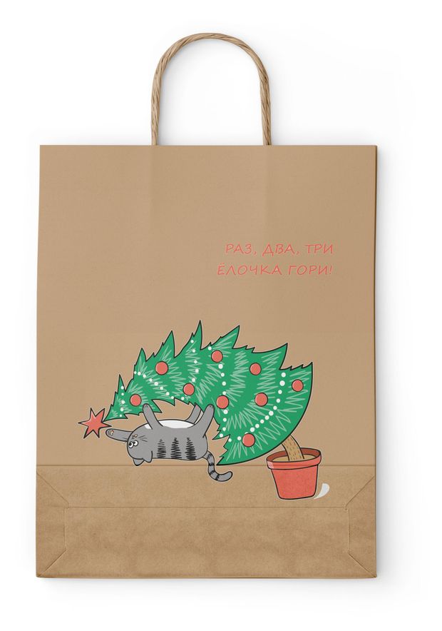 Пакет подарочный ПЗБМ бумажный 25х22х12 см, 1 шт в ассортименте