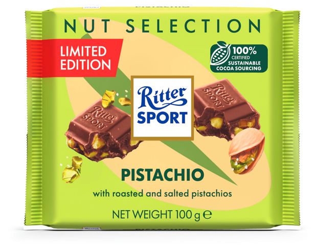 Шоколад молочный Ritter Sport с фисташкой, 100 г