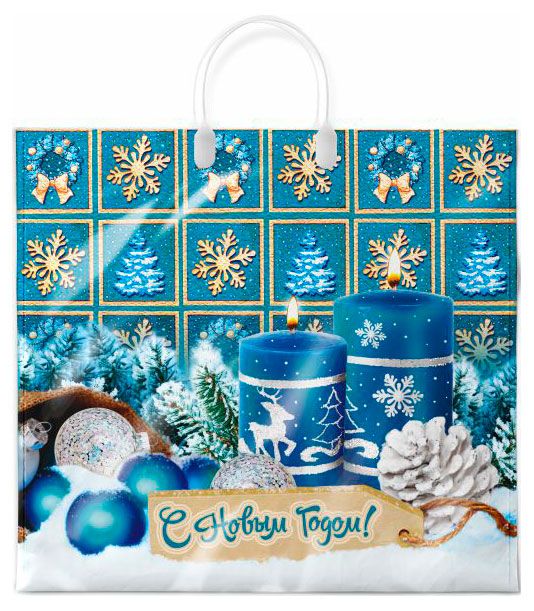 Пакет подарочный АппликА пластиковый 38х35 см 1 шт в ассортименте 110₽