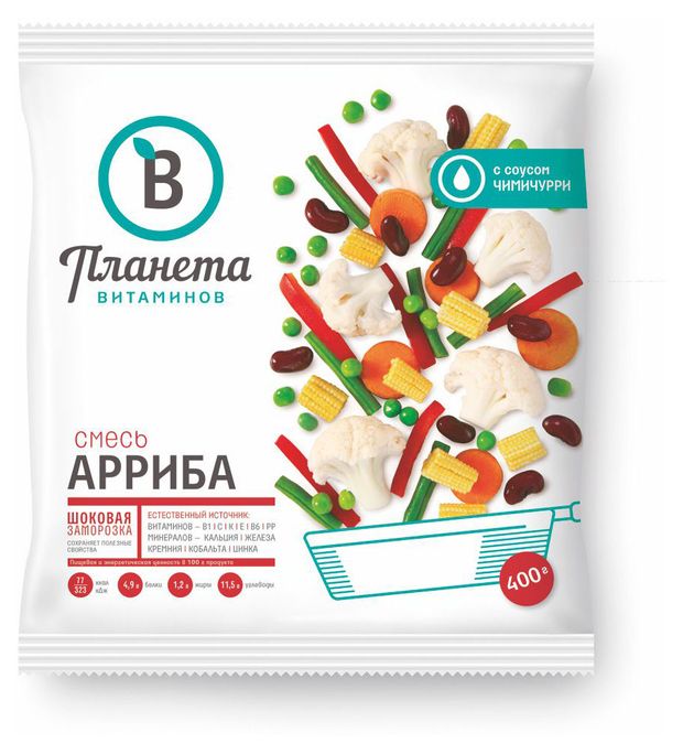 Овощная смесь Планета Витаминов Арриба с соусом чимичурри замороженная, 400 г