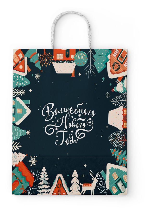 Пакет подарочный ПЗБМ бумажный 35х26х15 см 1 шт в ассортименте 60₽