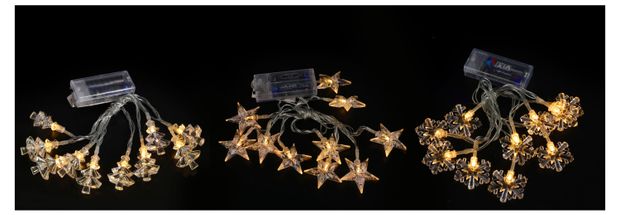 фото Гирлянда электрическая actuel на батарейках 10 led теплый белый 1,35 м, 1 шт в ассортименте