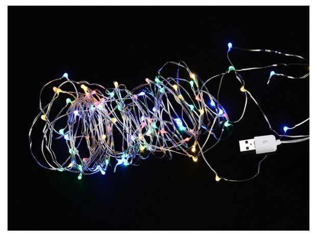 Гирлянда электрическая Actuel Роса USB 100 LED мультиколор, 4,9 м