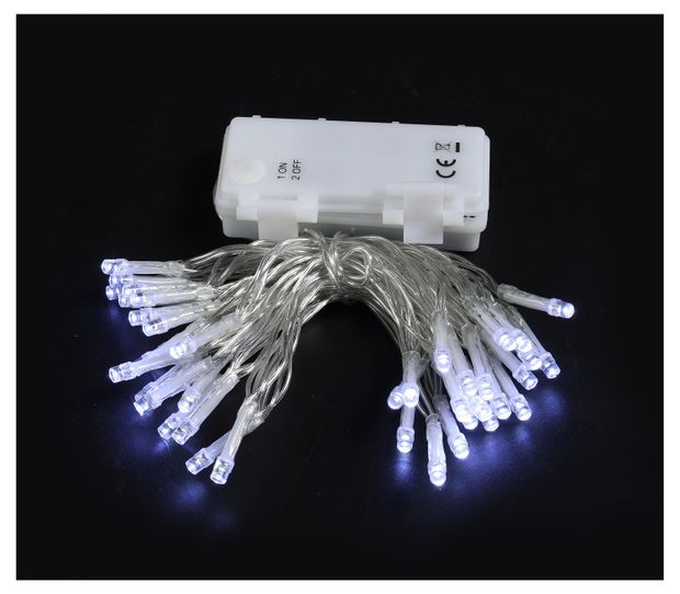 Гирлянда электрическая Actuel на батарейках 40 LED холодный белый, 3,9 м