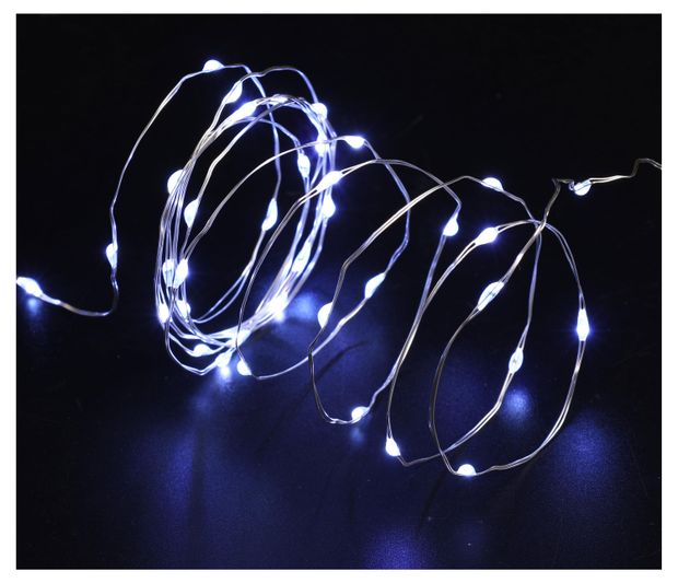 Гирлянда электрическая Actuel на батарейках 40 LED холодный белый, 1,9 м