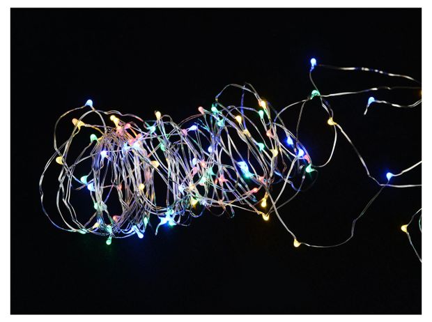 фото Гирлянда электрическая actuel роса на батарейках 100 led мультиколор, 4,9 м