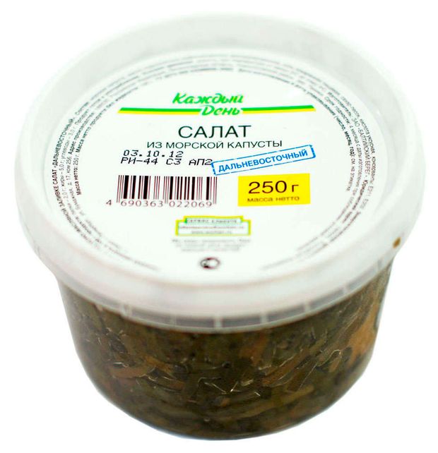 Салат из морской капусты Каждый день Дальневосточный 250 г 75₽