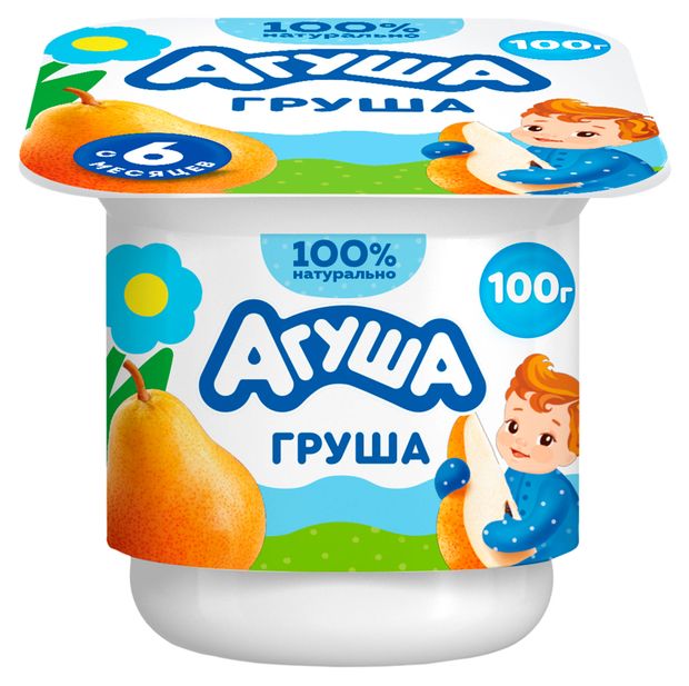 Творог детский Агуша фруктовый груша, 3,9% БЗМЖ, 100 г