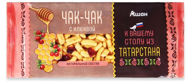 Чак-чак АШАН Красная птица с клюквой, 250 г