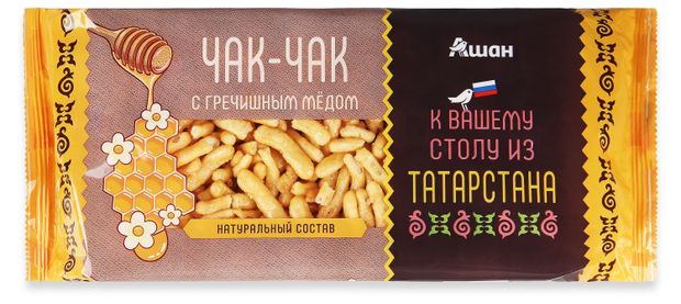Чак-чак АШАН Красная птица с гречишным медом, 250 г