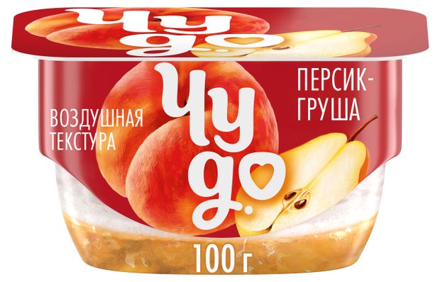 Творожок Чудо воздушный персик-груша 4,2% БЗМЖ, 100 г