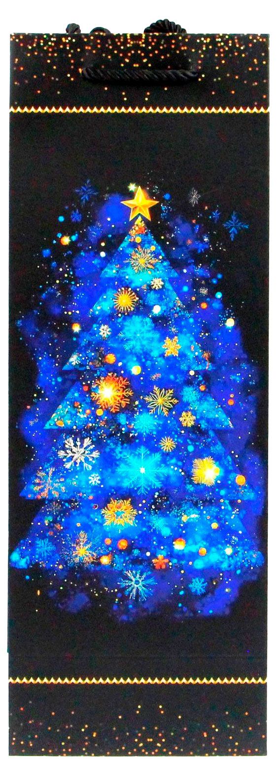 Пакет подарочный для бутылки ArteNuevo бумажный бут 13х36 см, 1 шт