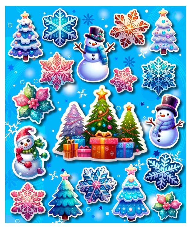 Наклейки для украшения подарков ArteNuevo пластиковые, 20х24 см