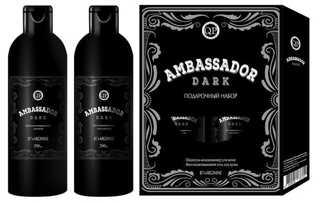 Набор подарочный QP Ambassador Dark Шампунь-кондиционер для волос 250 мл Гель для душа 250 мл 270₽